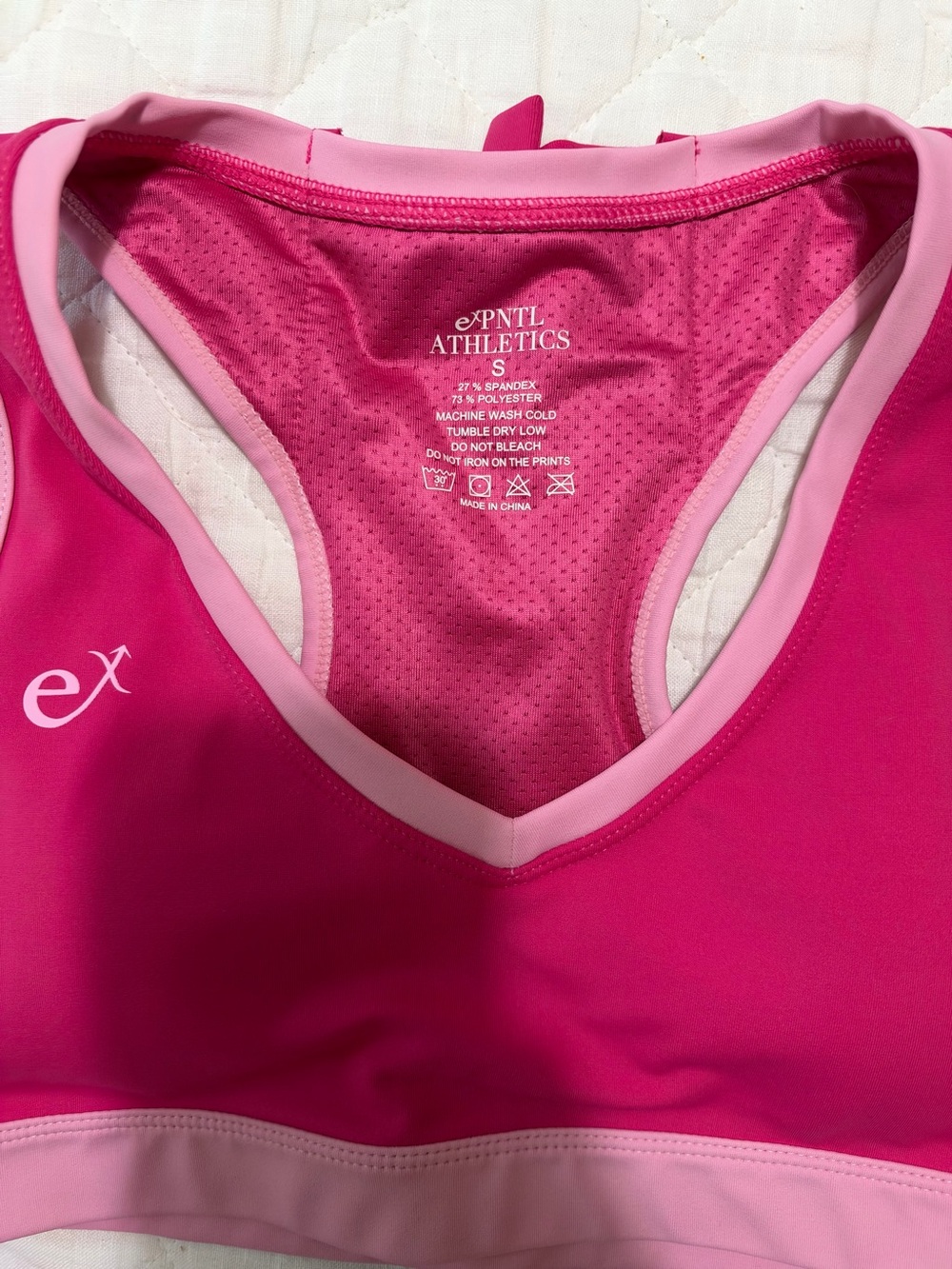 *LIKE NEW* Expntl Athletics Sports Bra & Shorts Set - Pink Panther - Size Small - Picture 3 of 10